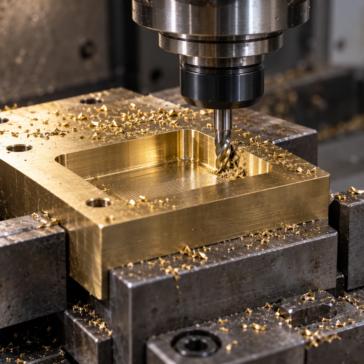 Illustrazione di una fresatura CNC su ottone